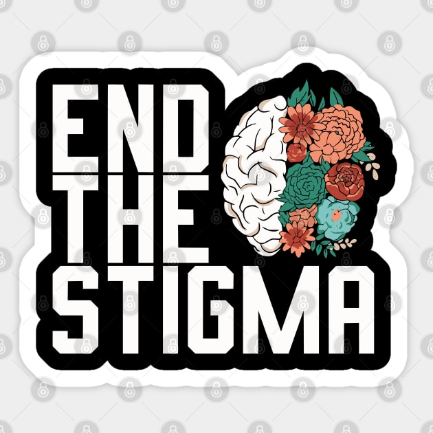 End The Stigma Mental Health Awareness Sticker by Shopinno Shirts